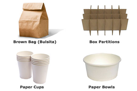 paper cup box partitions brown bag supplier cebu
